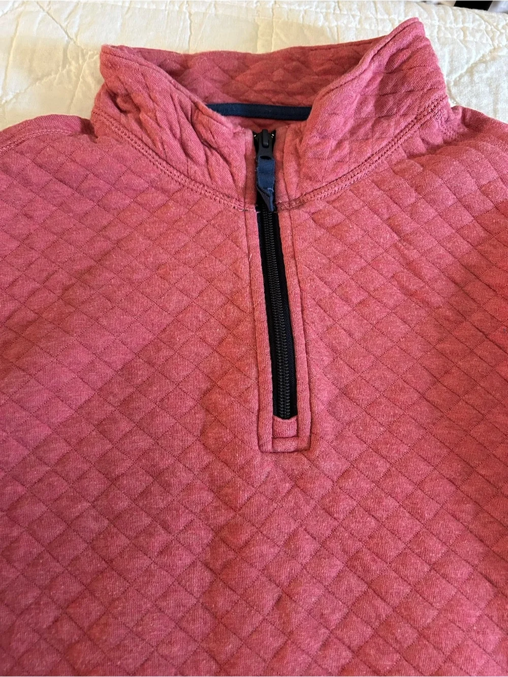 J. Crew Quilted Half-Zip Pullover Sweater - Red